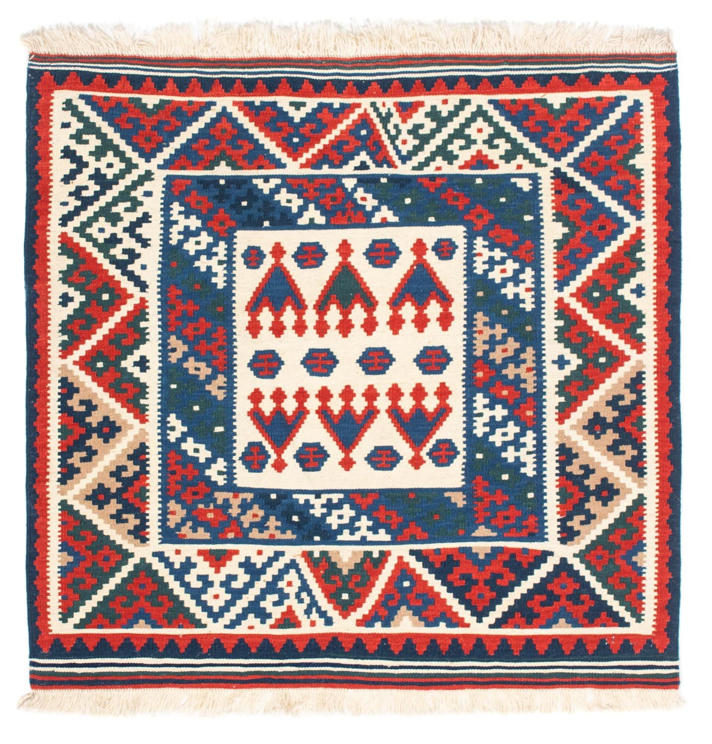 Tappeto Kelim - Orientale quadrato  - 101 x 101 cm - beige