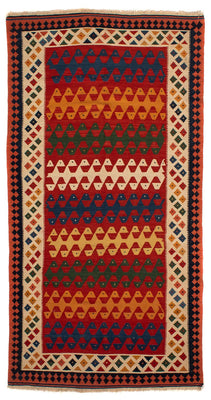 Tappeto corsia Tappeto Kelim - Orientale - 297 x 149 cm - rosso scuro