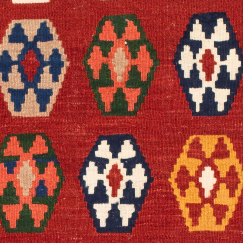 Tappeto Kelim - Orientale quadrato  - 96 x 95 cm - rosso scuro