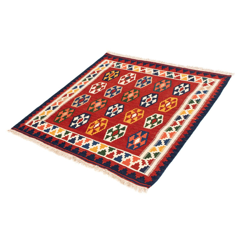 Tappeto Kelim - Orientale quadrato  - 96 x 95 cm - rosso scuro