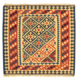 Tappeto Kelim - Orientale quadrato  - 106 x 102 cm - oro