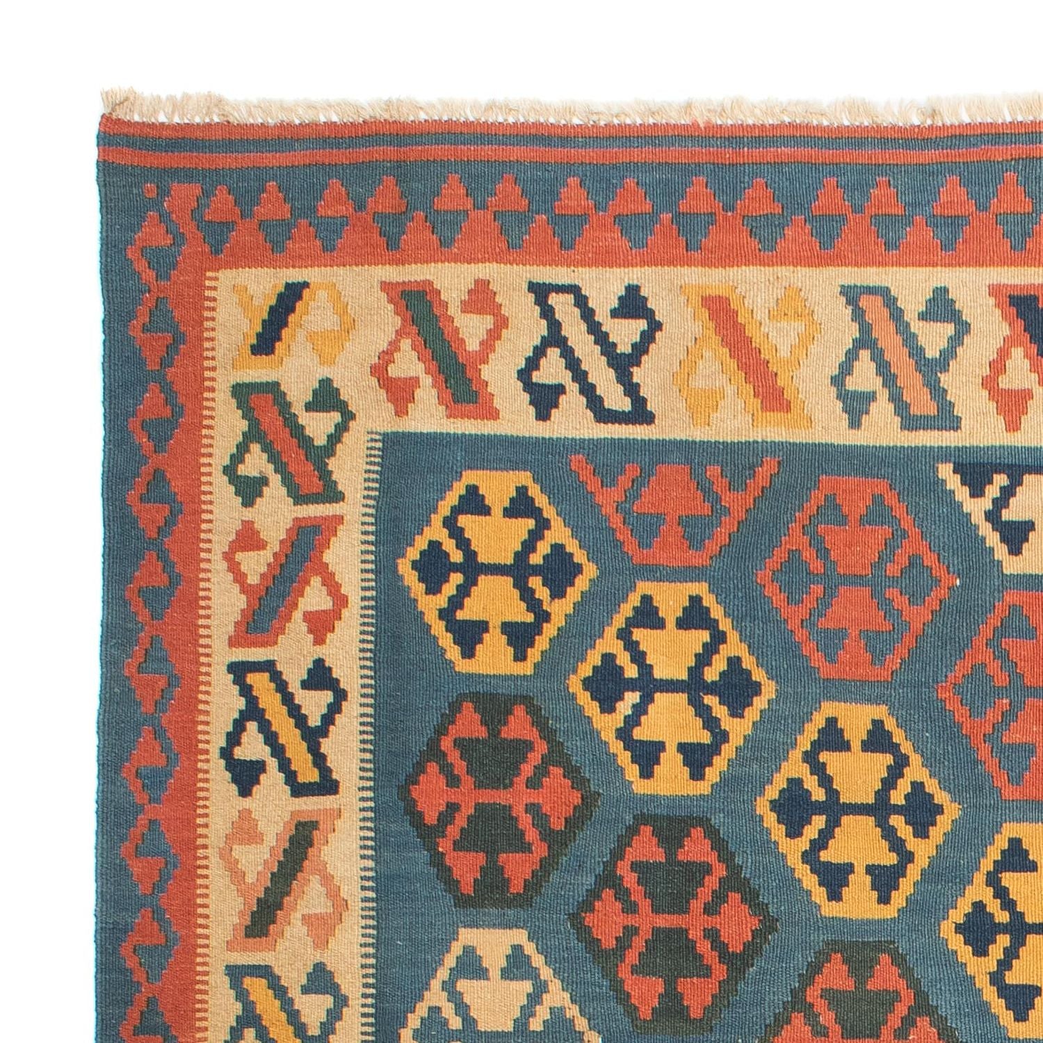 Tappeto Kelim - Orientale quadrato  - 212 x 198 cm - blu