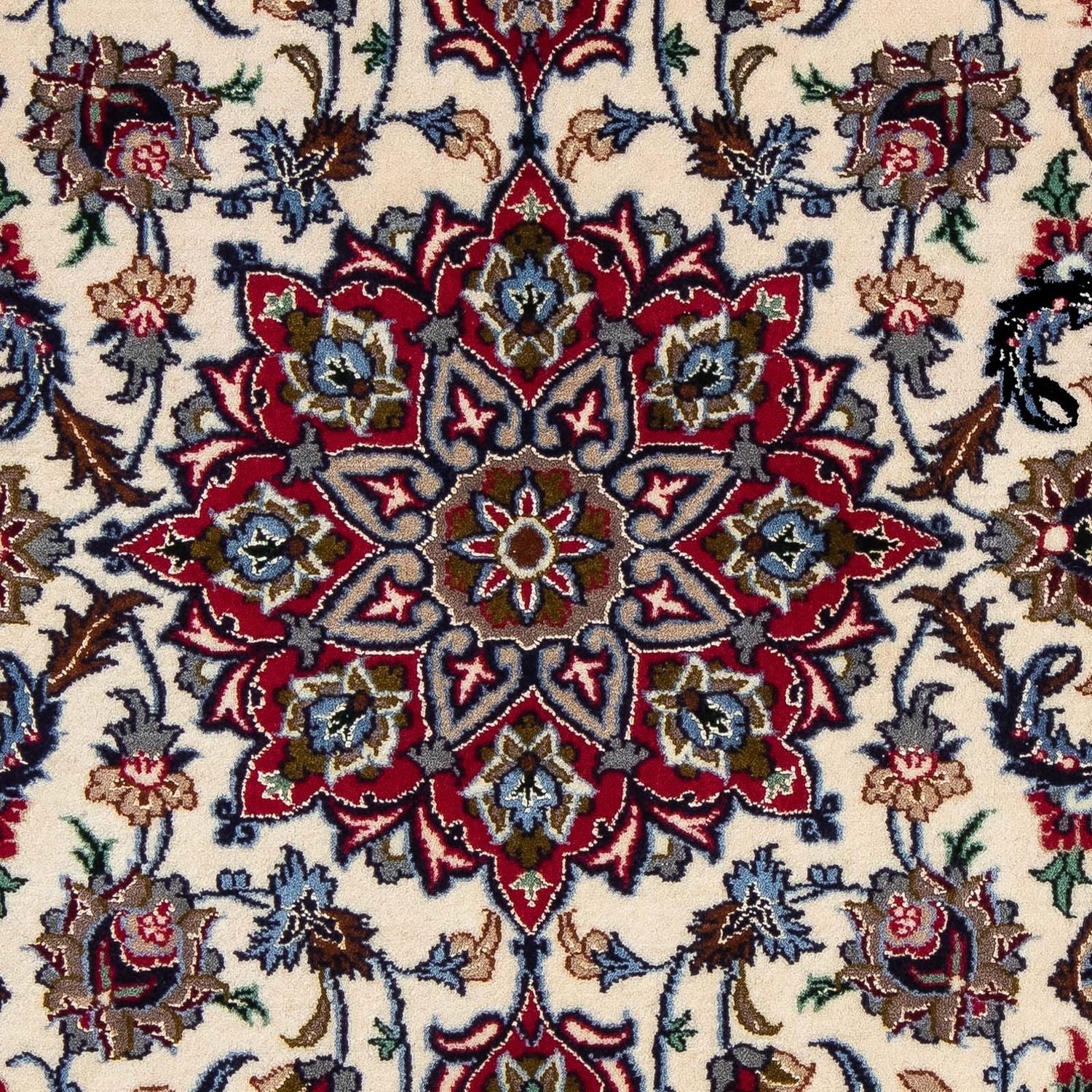 Tappeto Persero - Isfahan - Premio - 102 x 70 cm - rosso scuro