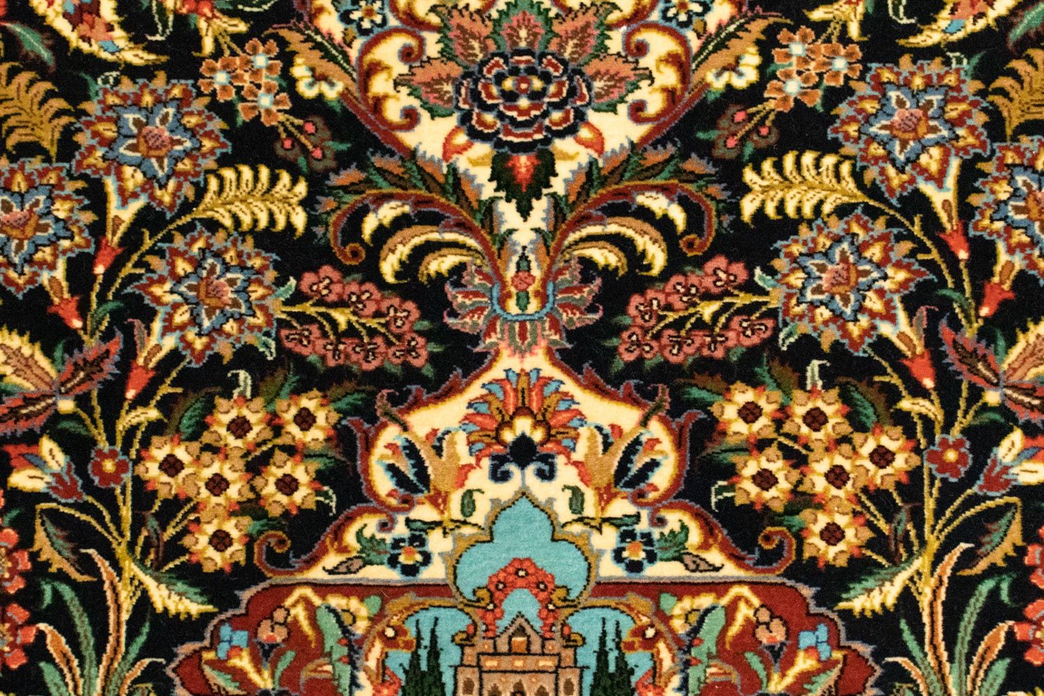 Tappeto Persero - Ghom - 153 x 102 cm - nero