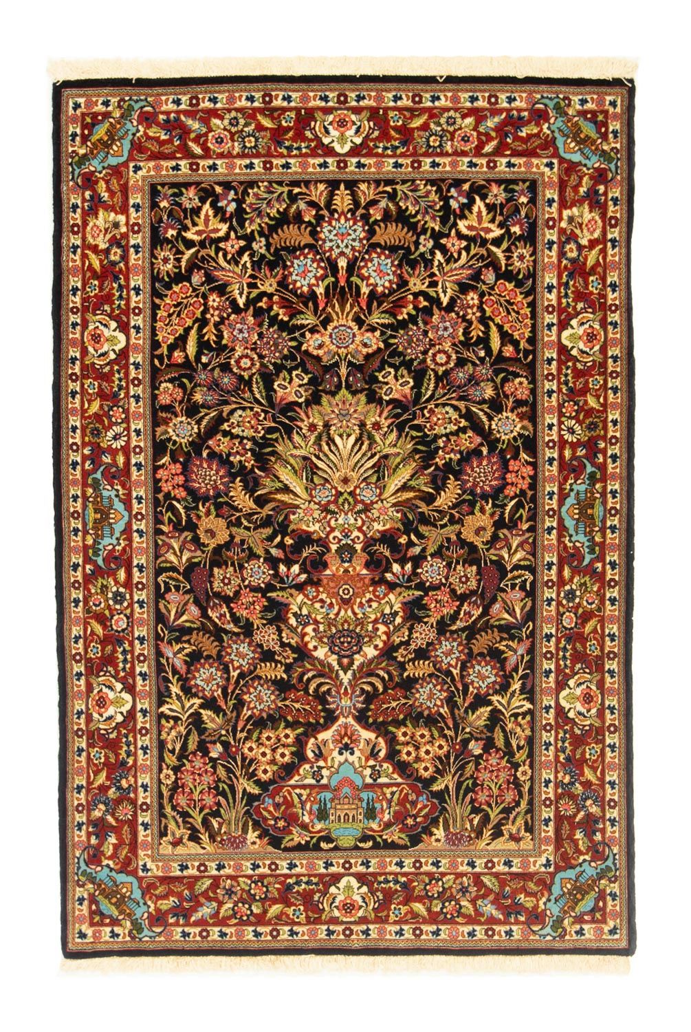 Tappeto Persero - Ghom - 156 x 102 cm - nero