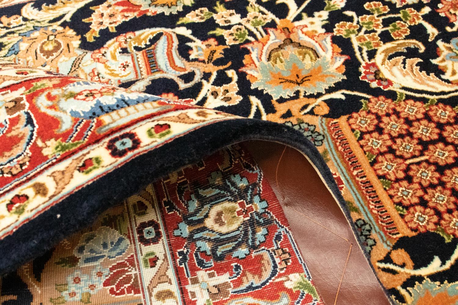 Tappeto Persero - Ghom - 152 x 99 cm - blu scuro