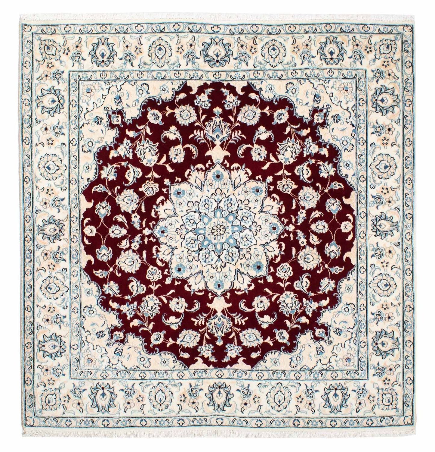 Tappeto Persero - Nain - Reale quadrato  - 154 x 143 cm - rosso scuro