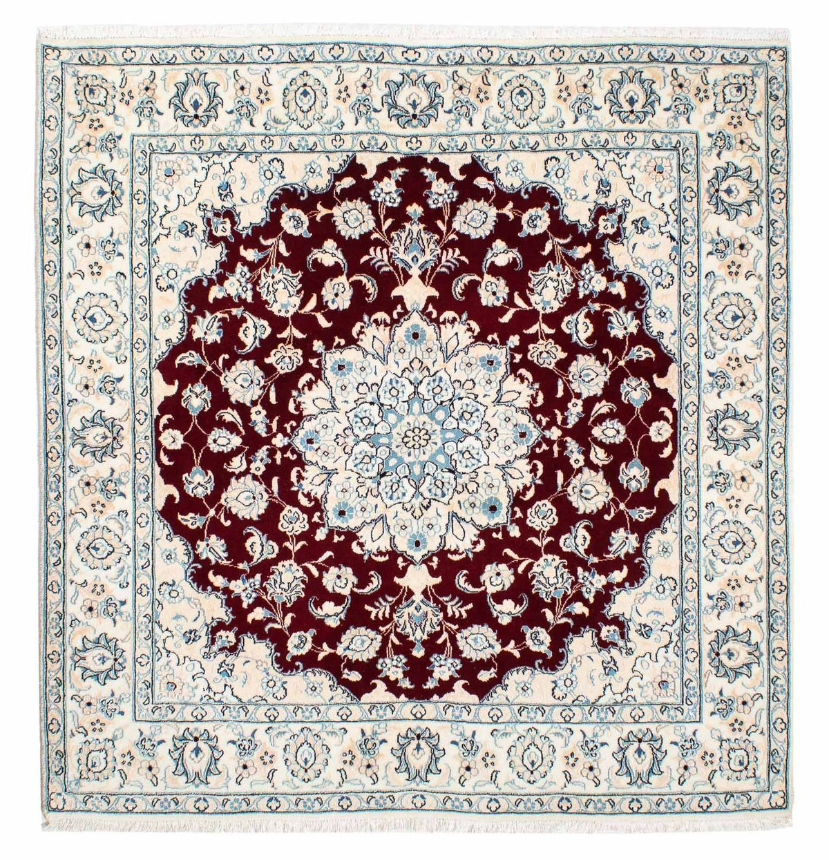 Tappeto Persero - Nain - Reale quadrato  - 154 x 143 cm - rosso scuro