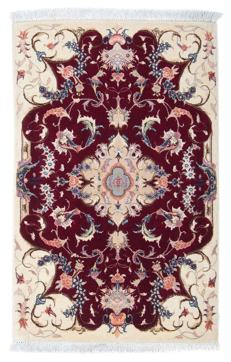 Tappeto Persero - Tabriz - Reale - 90 x 60 cm - rosso scuro