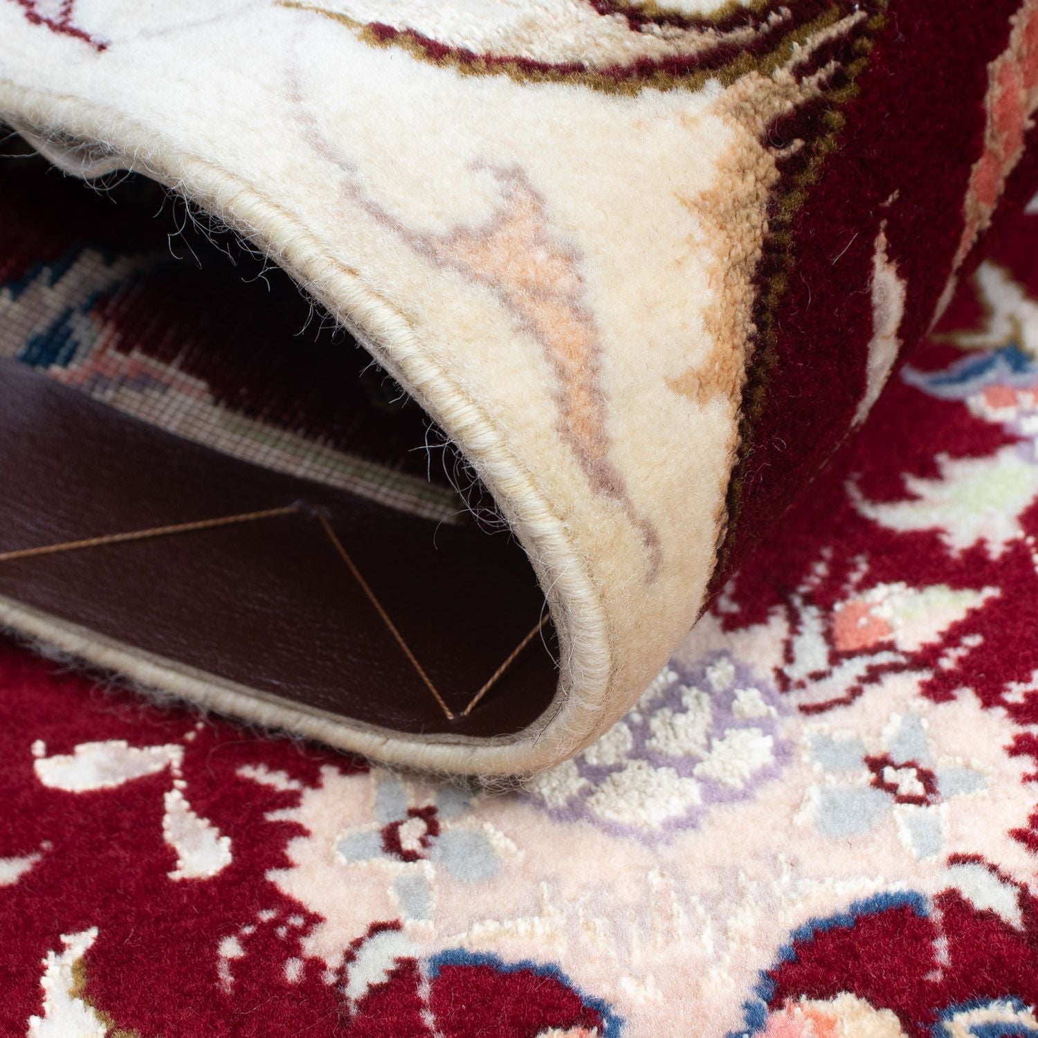Tappeto Persero - Tabriz - Reale - 90 x 60 cm - rosso scuro