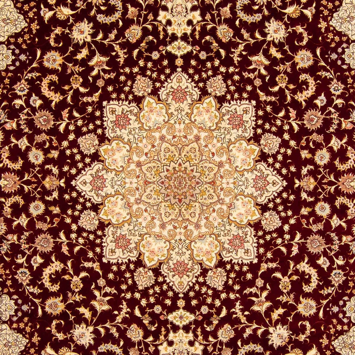 Tappeto Persero - Tabriz - Reale - 405 x 301 cm - rosso scuro