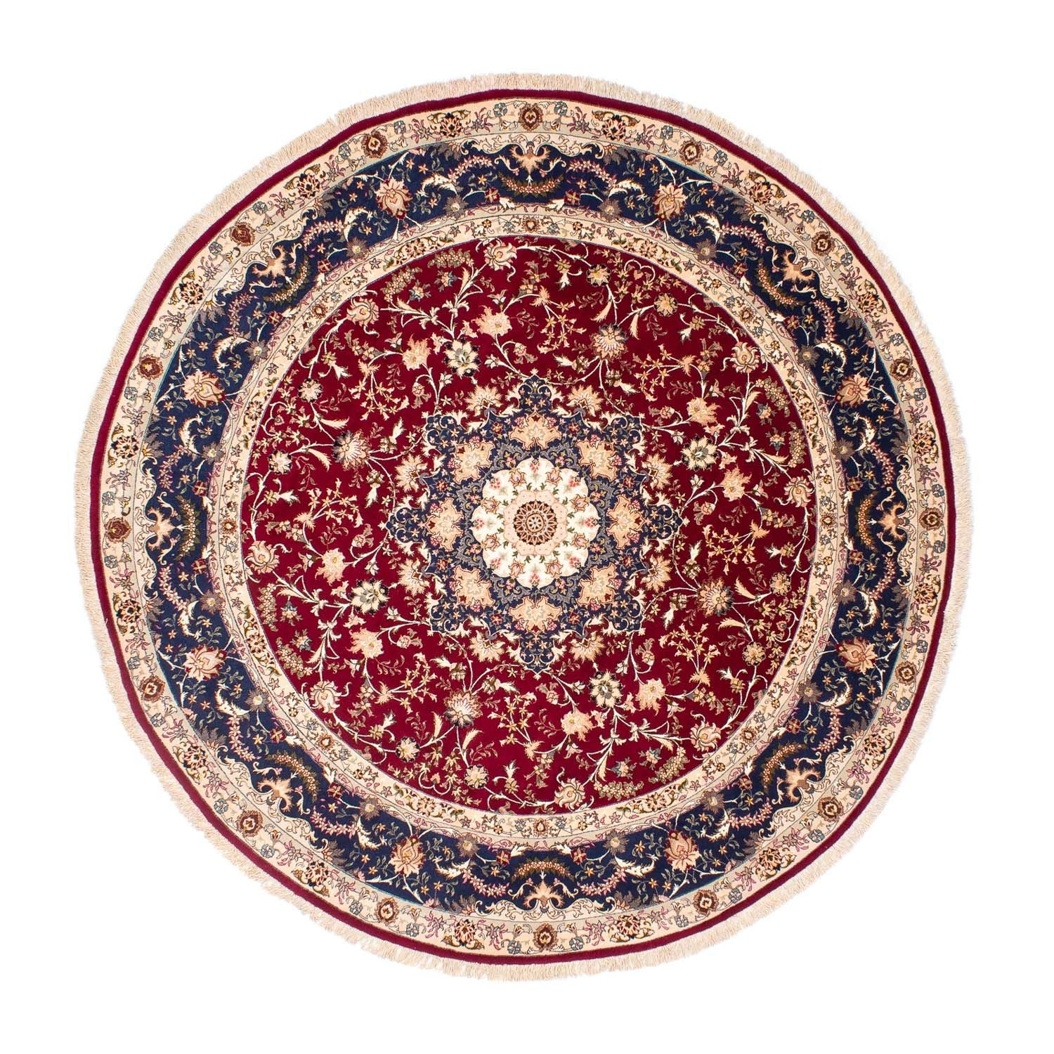 Tappeto Persero - Tabriz - Reale rotondo  - 250 x 250 cm - rosso scuro