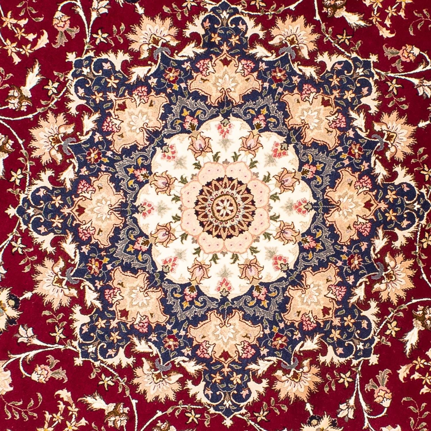 Tappeto Persero - Tabriz - Reale rotondo  - 250 x 250 cm - rosso scuro