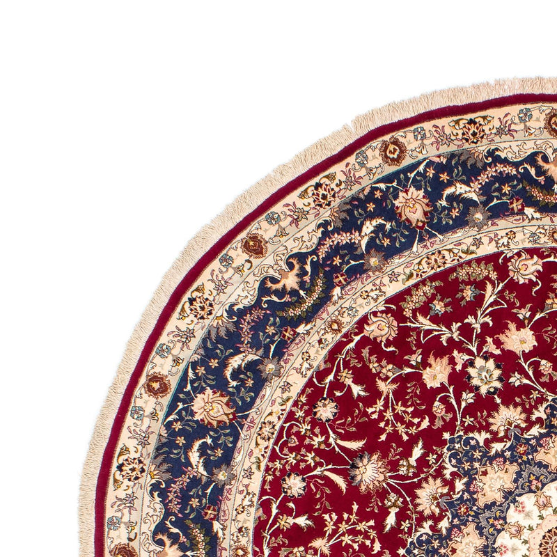 Tappeto Persero - Tabriz - Reale rotondo  - 250 x 250 cm - rosso scuro