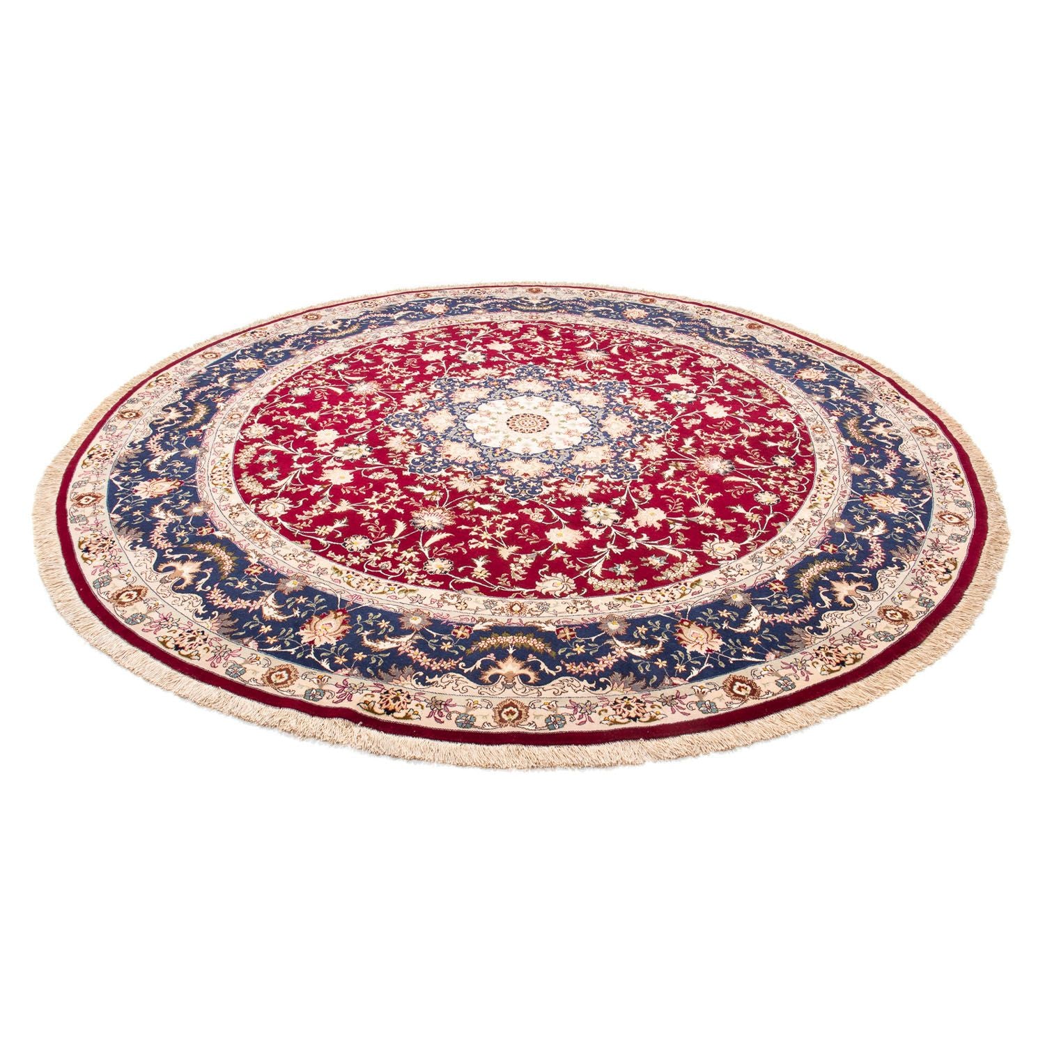 Tappeto Persero - Tabriz - Reale rotondo  - 250 x 250 cm - rosso scuro