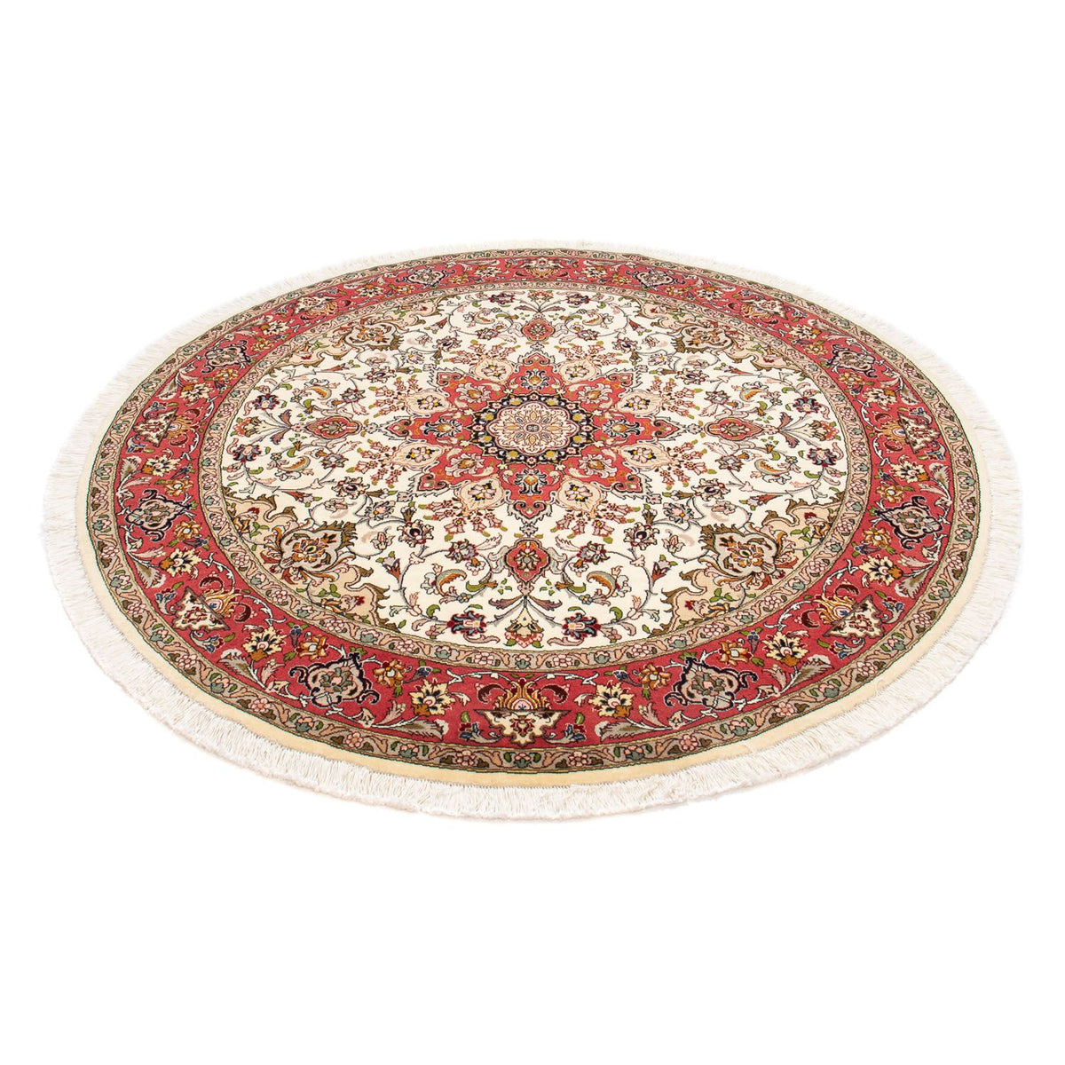 Tappeto Persero - Tabriz - Reale rotondo  - 148 x 148 cm - beige