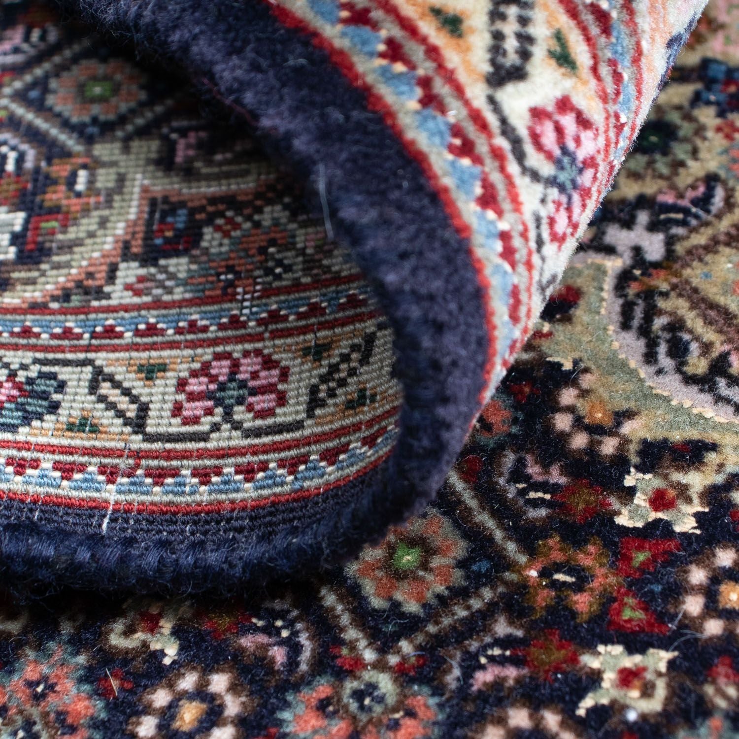 Tappeto Persero - Tabriz - Reale - 88 x 66 cm - blu scuro