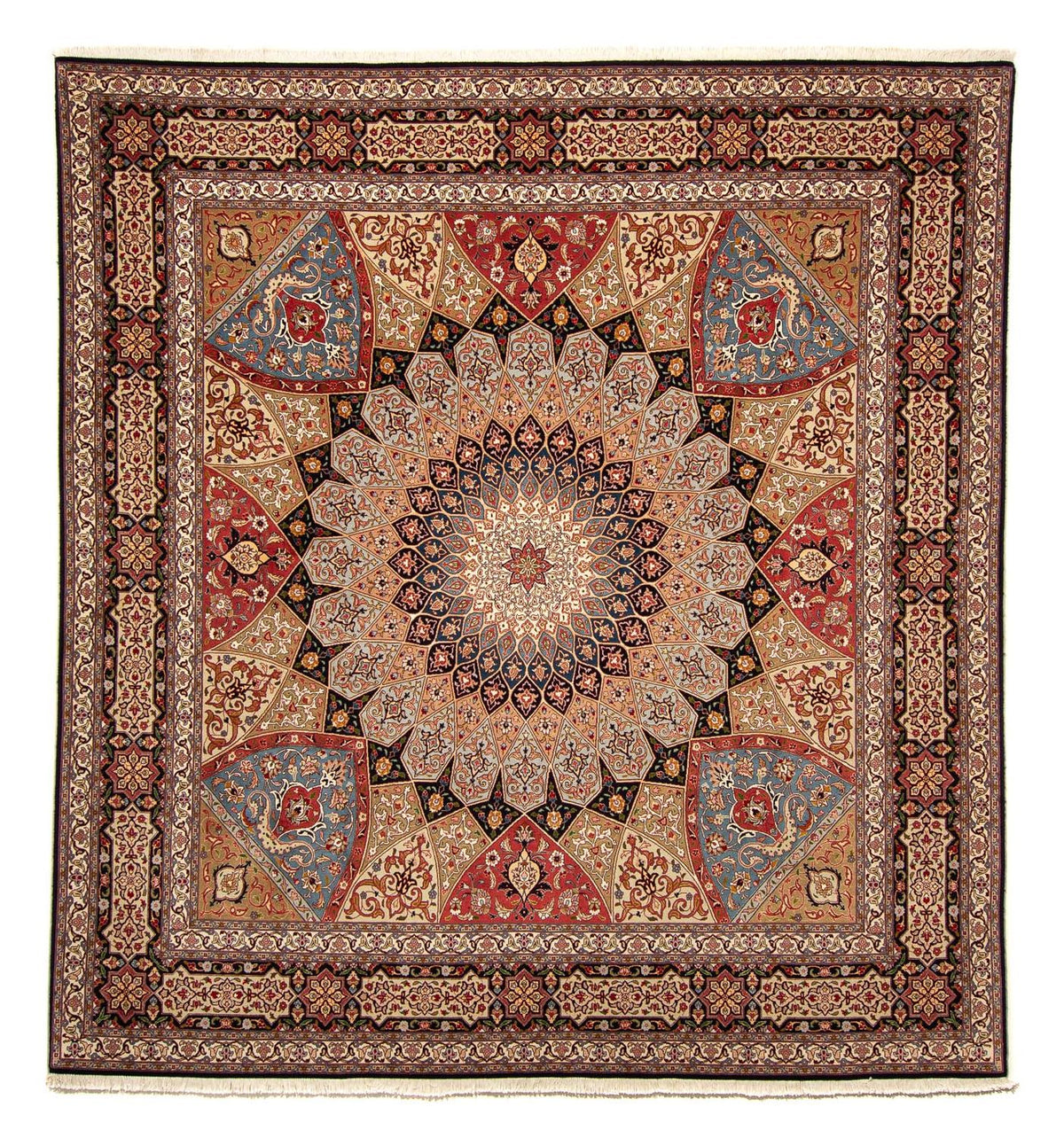 Tappeto Persero - Tabriz - Reale quadrato  - 264 x 252 cm - marrone chiaro