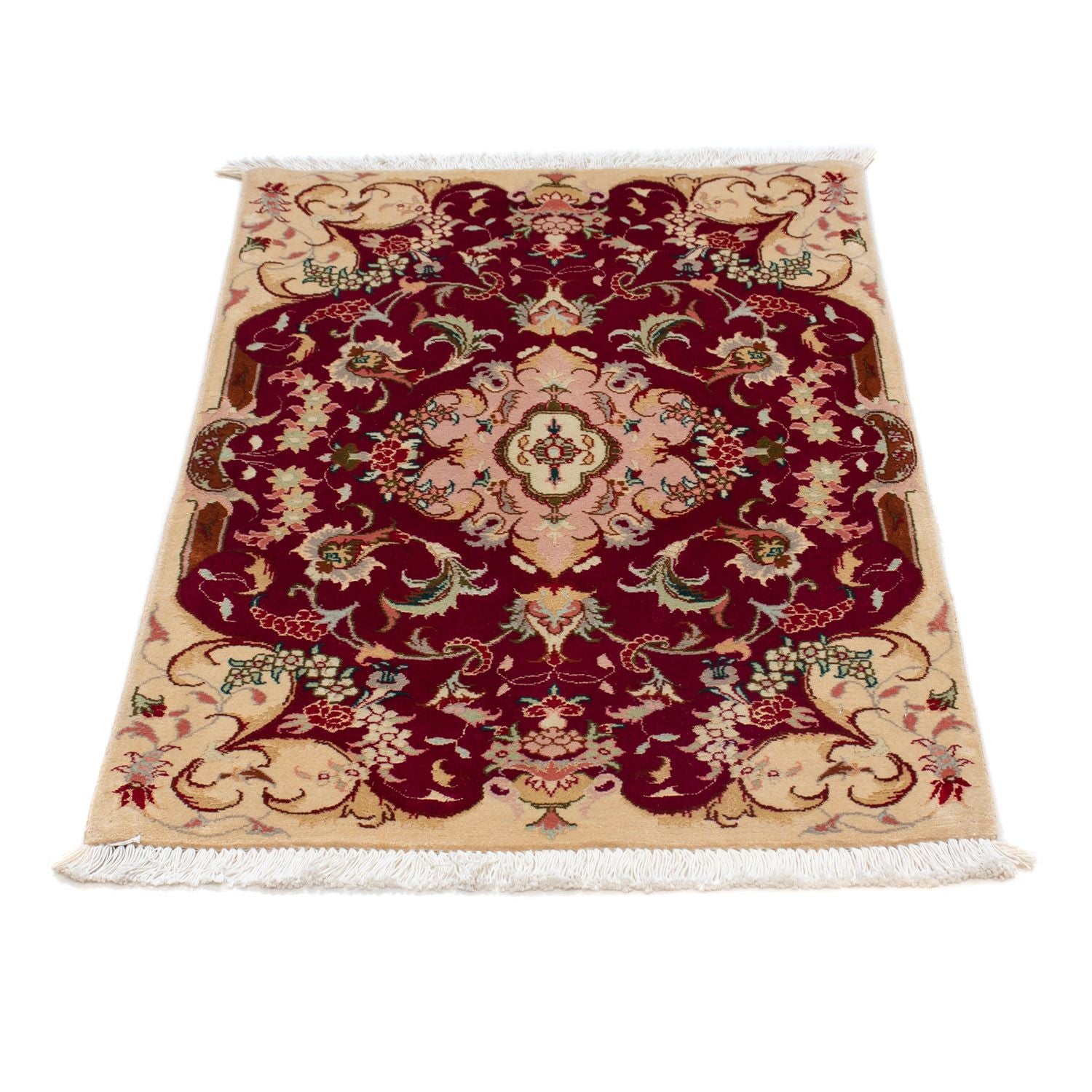 Tappeto Persero - Tabriz - Reale - 90 x 60 cm - rosso scuro