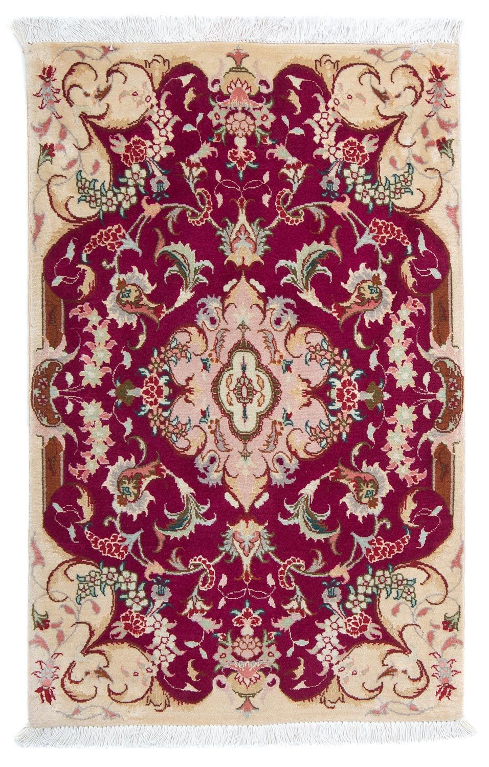 Tappeto Persero - Tabriz - Reale - 90 x 60 cm - rosso scuro
