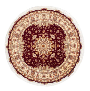 Tappeto Persero - Tabriz - Reale rotondo  - 155 x 155 cm - rosso scuro