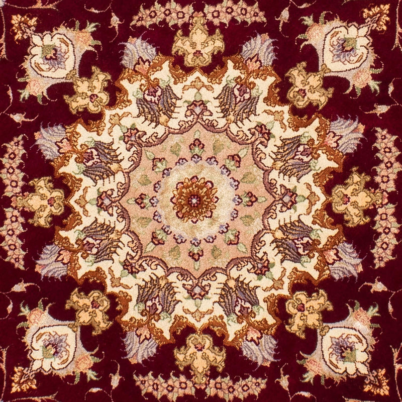 Tappeto Persero - Tabriz - Reale rotondo  - 155 x 155 cm - rosso scuro