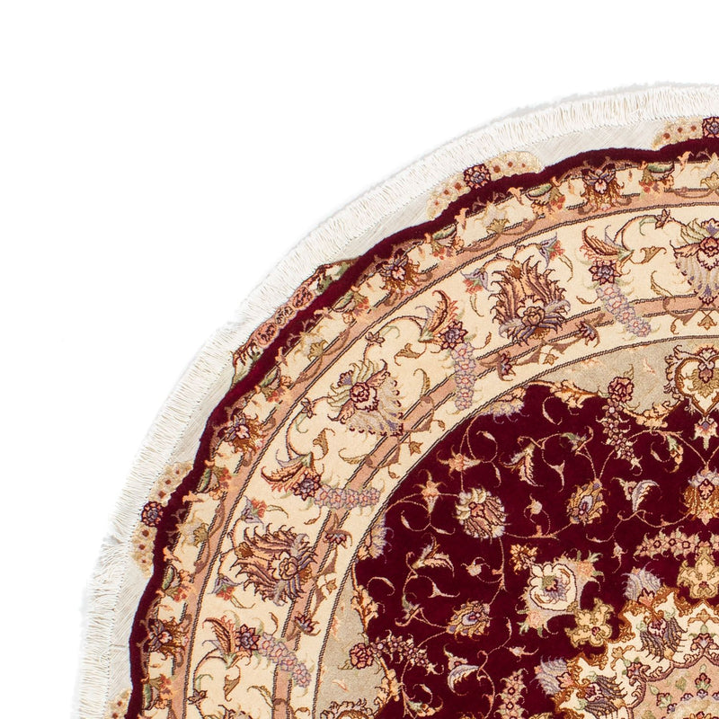 Tappeto Persero - Tabriz - Reale rotondo  - 155 x 155 cm - rosso scuro