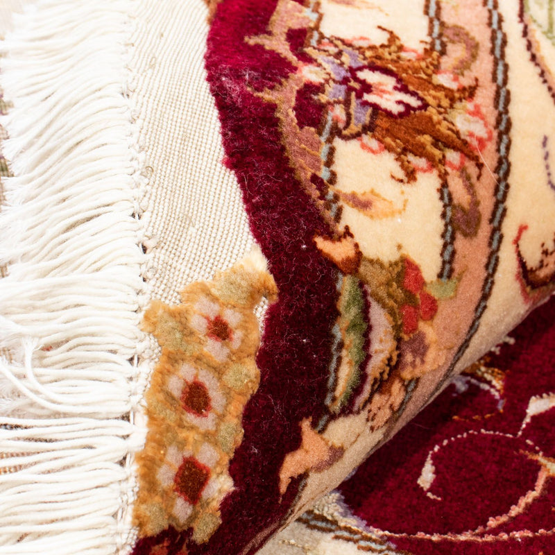 Tappeto Persero - Tabriz - Reale rotondo  - 155 x 155 cm - rosso scuro