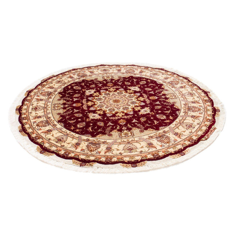 Tappeto Persero - Tabriz - Reale rotondo  - 155 x 155 cm - rosso scuro