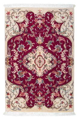 Tappeto Persero - Tabriz - Reale - 90 x 60 cm - rosso scuro