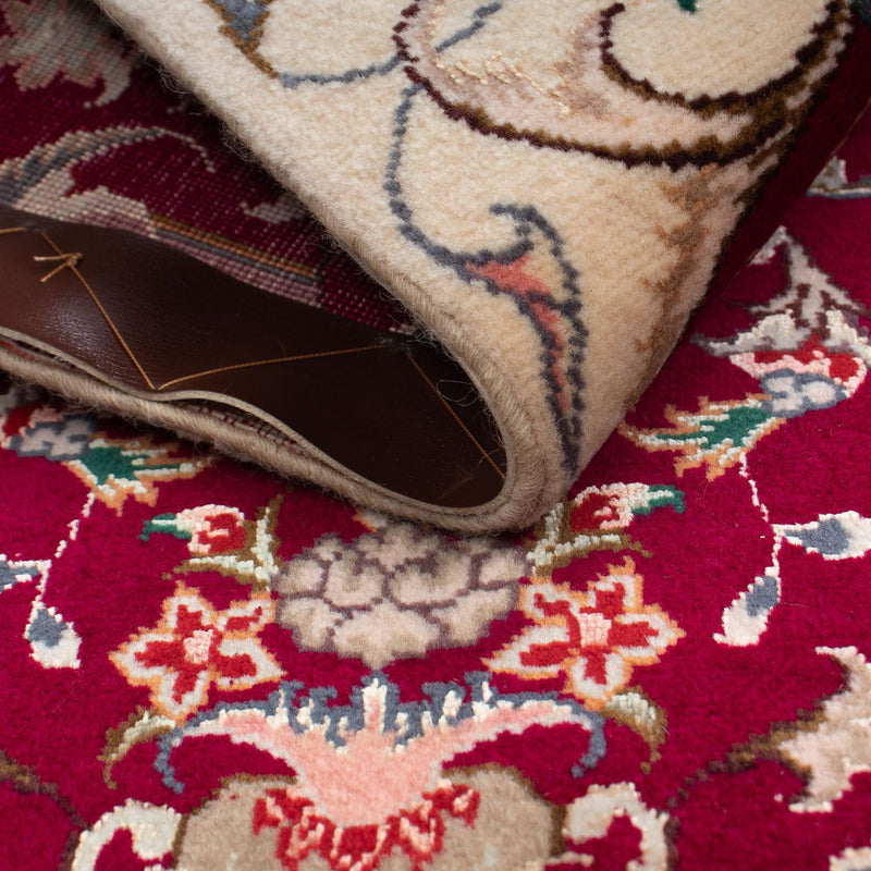 Tappeto Persero - Tabriz - Reale - 90 x 60 cm - rosso scuro