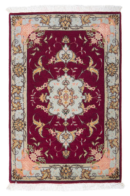 Tappeto Persero - Tabriz - Reale - 90 x 60 cm - rosso scuro
