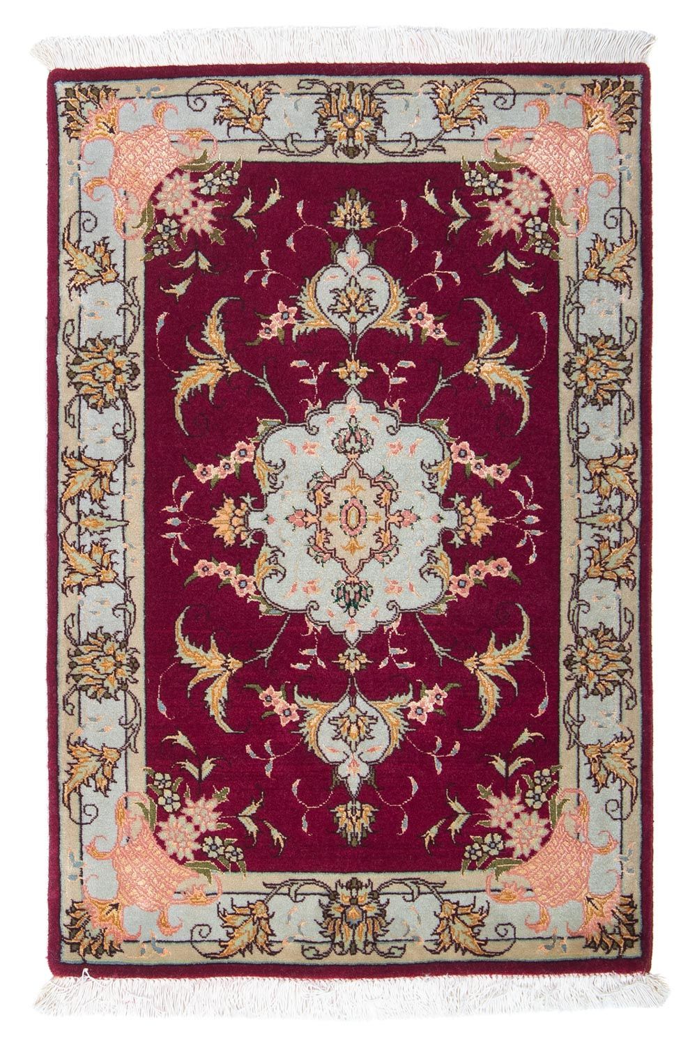 Tappeto Persero - Tabriz - Reale - 90 x 60 cm - rosso scuro