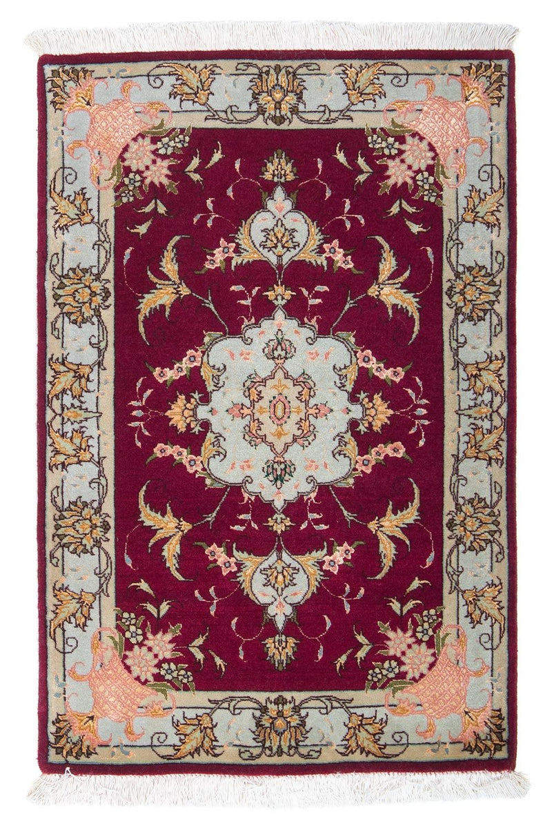 Tappeto Persero - Tabriz - Reale - 90 x 60 cm - rosso scuro