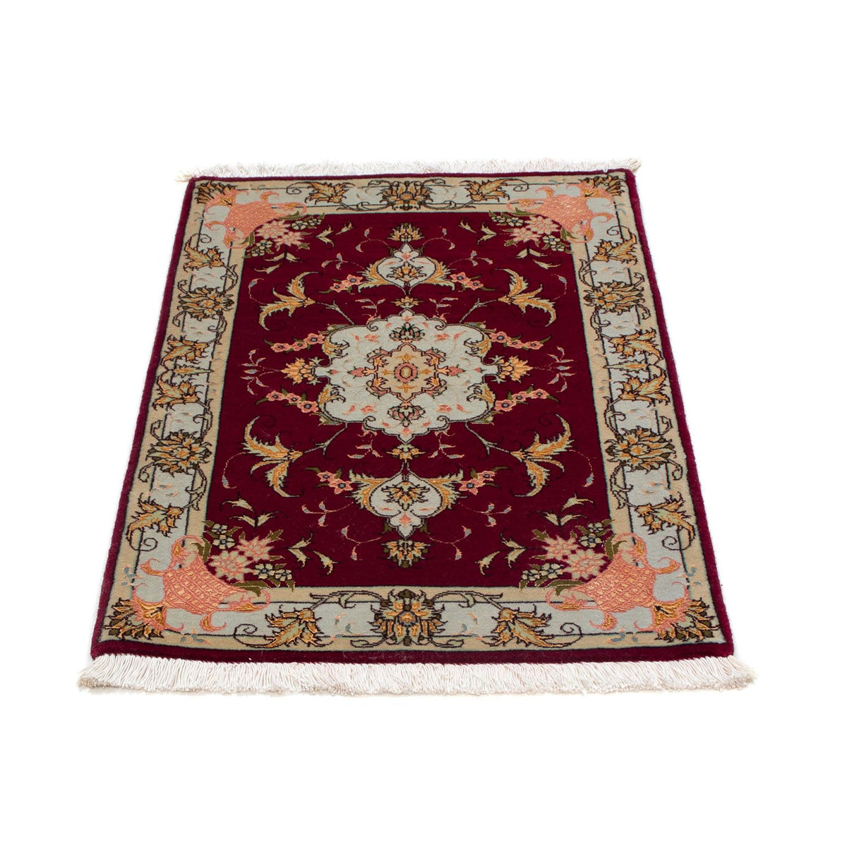 Tappeto Persero - Tabriz - Reale - 90 x 60 cm - rosso scuro