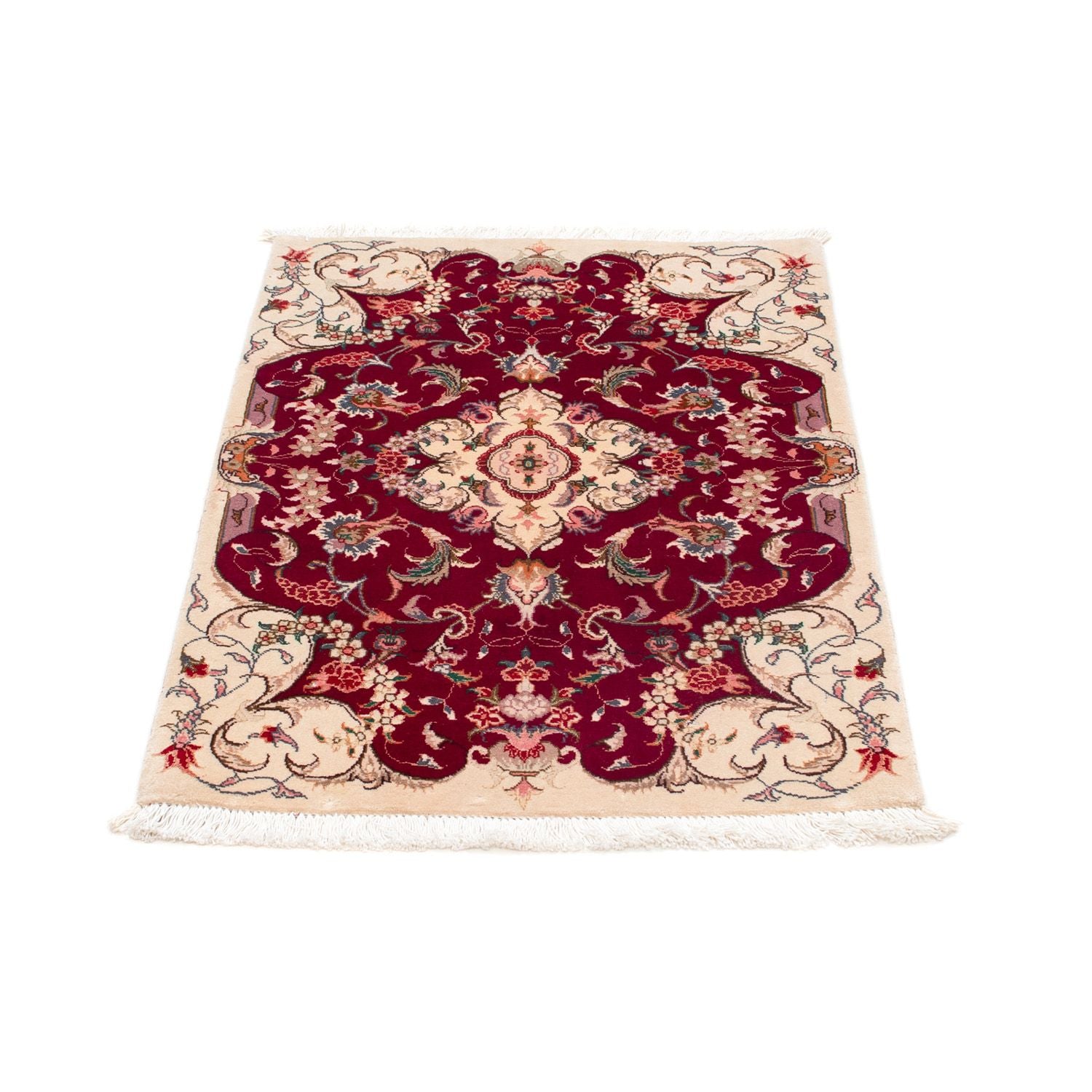 Tappeto Persero - Tabriz - Reale - 90 x 60 cm - rosso scuro