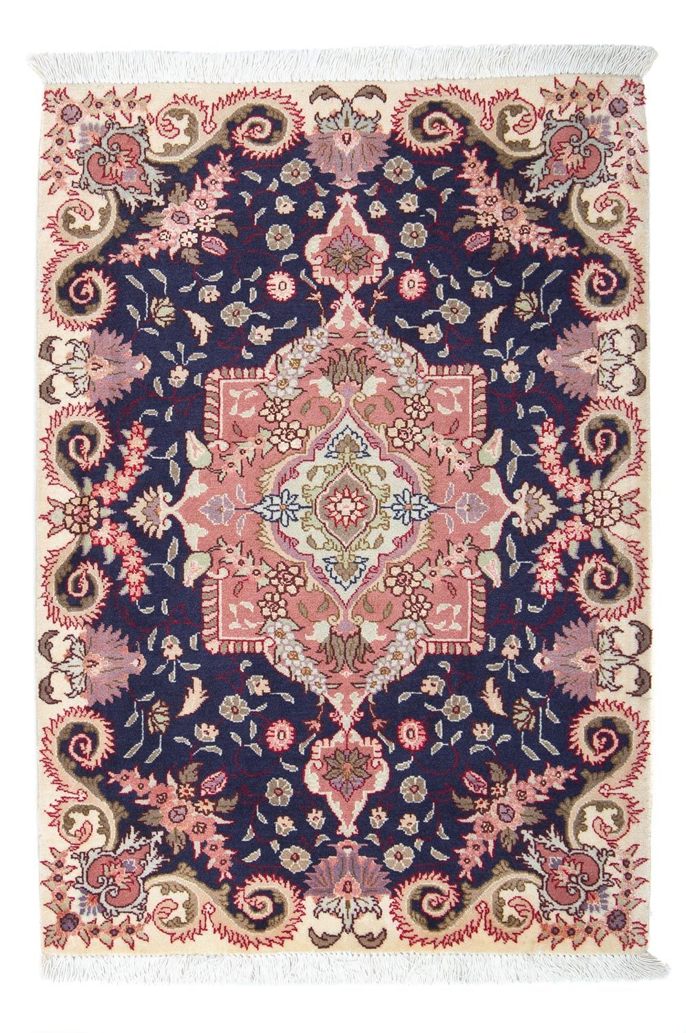 Tappeto Persero - Tabriz - Reale - 90 x 60 cm - blu scuro