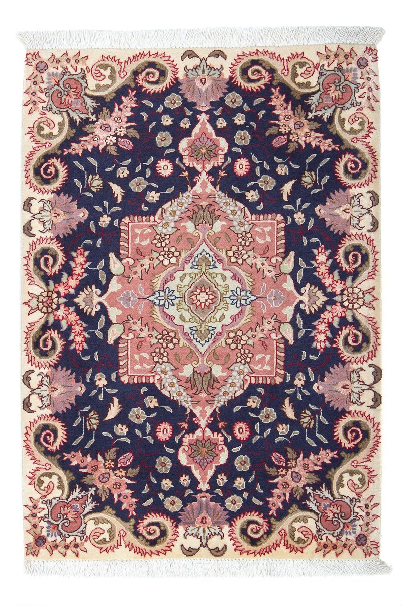 Tappeto Persero - Tabriz - Reale - 90 x 60 cm - blu scuro