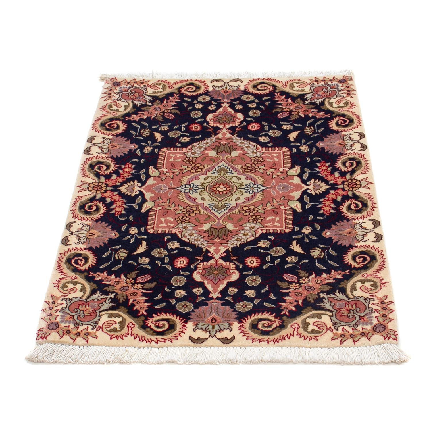 Tappeto Persero - Tabriz - Reale - 90 x 60 cm - blu scuro