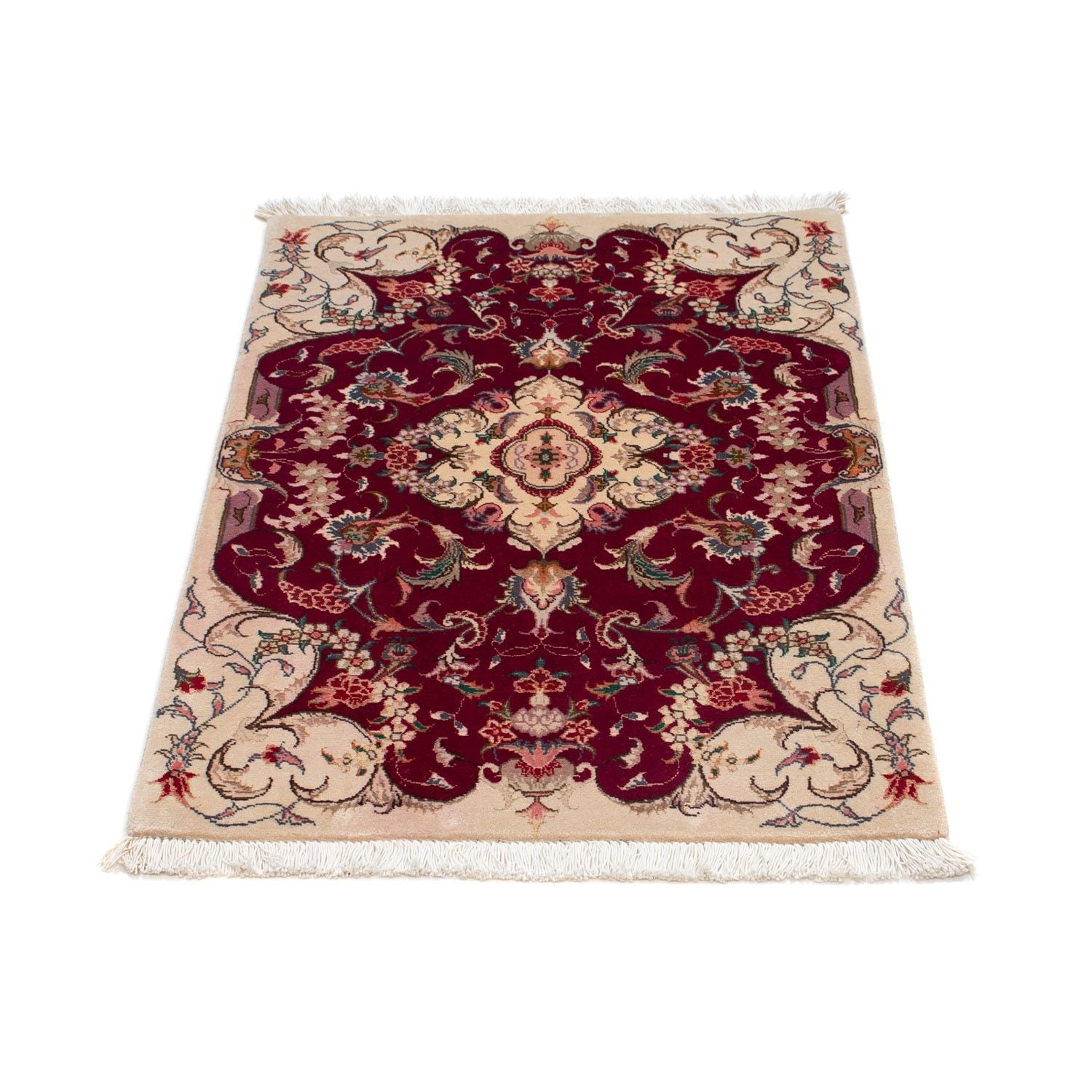 Tappeto Persero - Tabriz - Reale - 90 x 60 cm - rosso scuro
