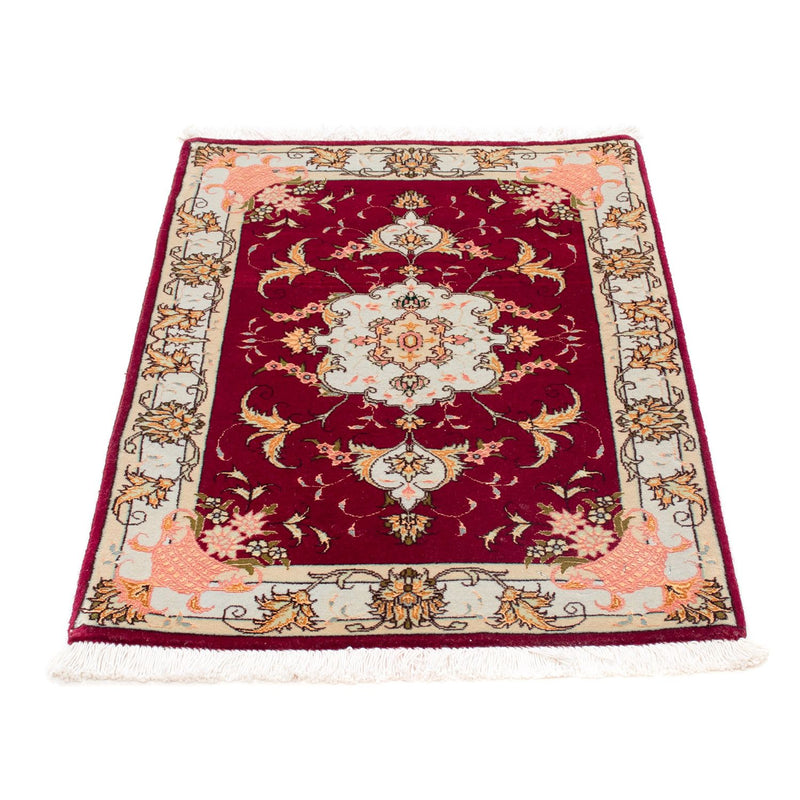 Tappeto Persero - Tabriz - Reale - 90 x 60 cm - rosso scuro