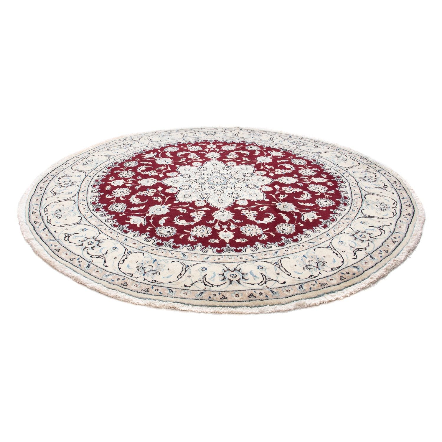 Tappeto Persero - Nain - Reale rotondo  - 240 x 240 cm - rosso scuro
