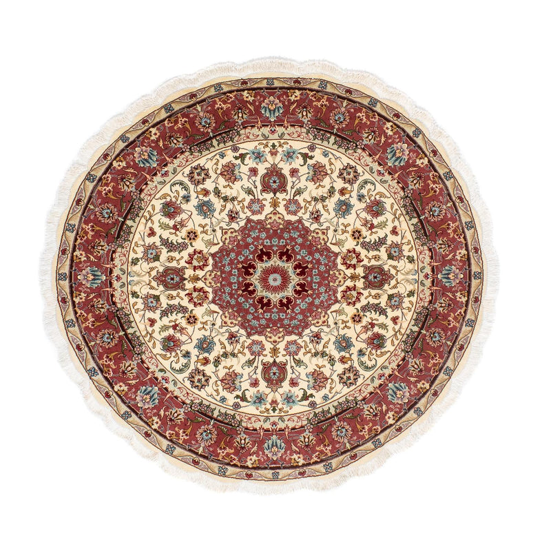 Tappeto Persero - Tabriz - Reale rotondo  - 145 x 145 cm - beige