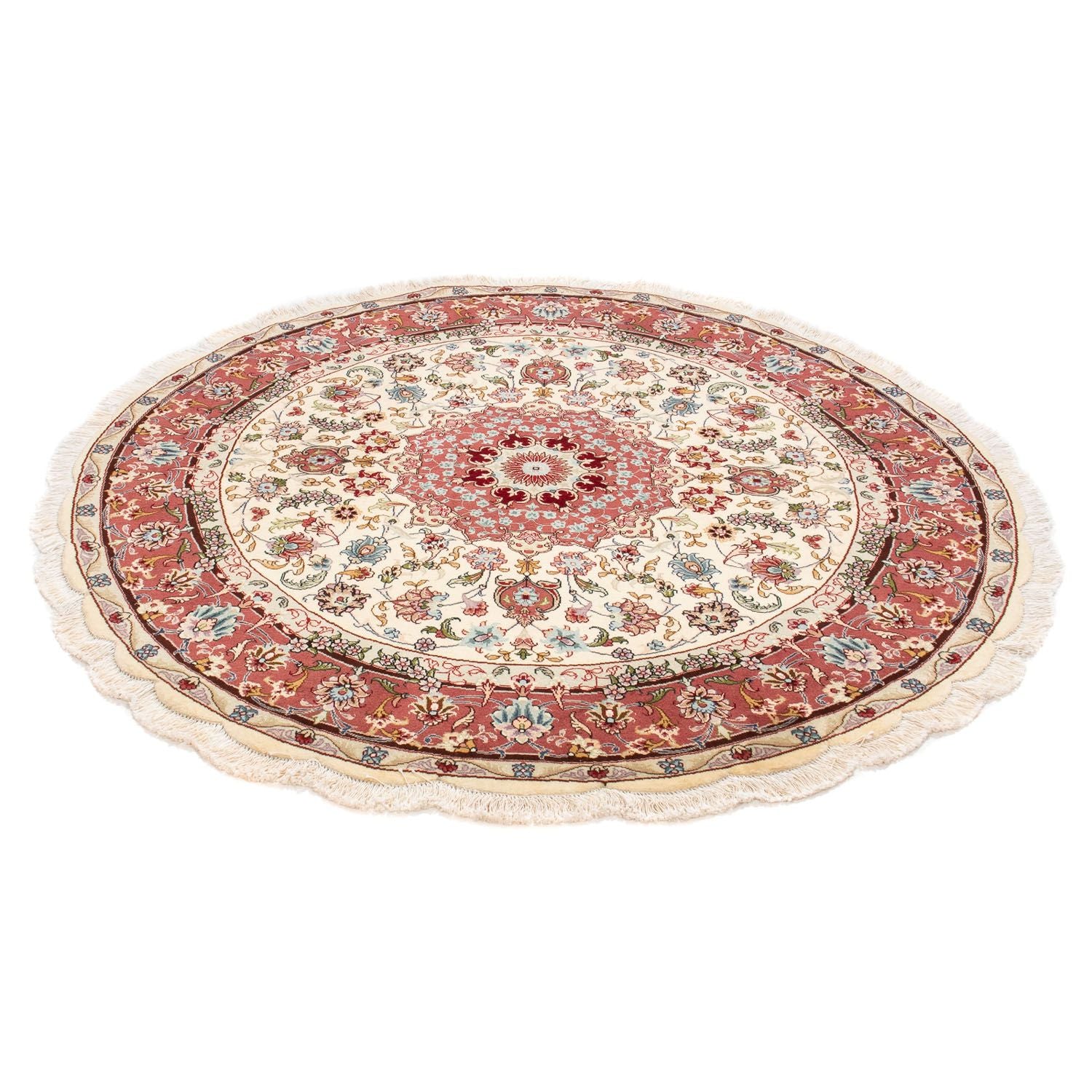 Tappeto Persero - Tabriz - Reale rotondo  - 145 x 145 cm - beige