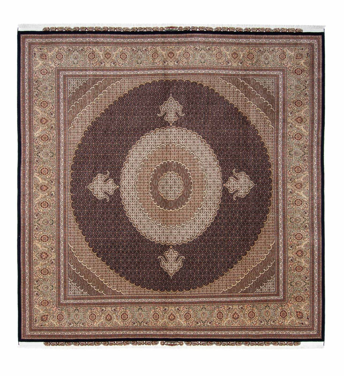 Tappeto Persero - Tabriz quadrato  - 310 x 302 cm - marrone scuro