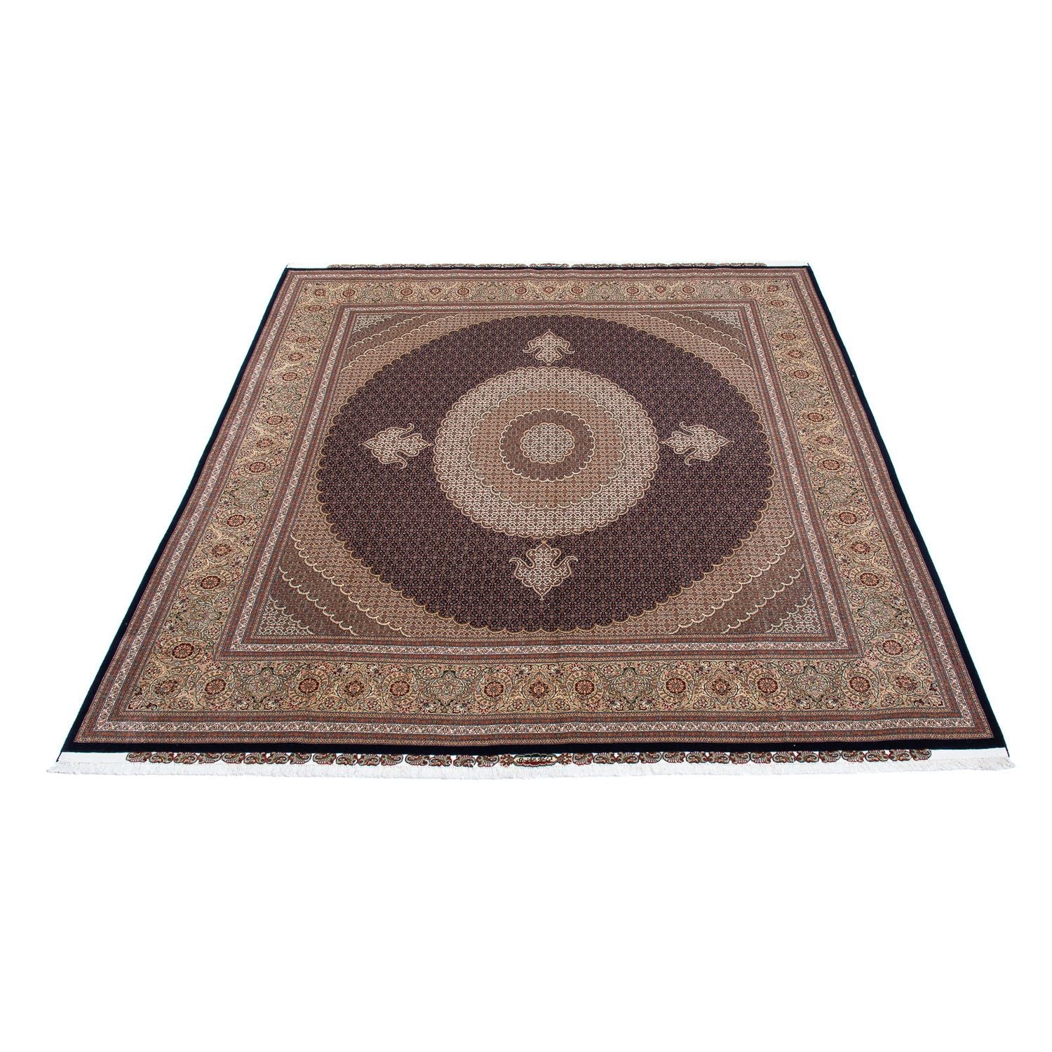 Tappeto Persero - Tabriz quadrato  - 310 x 302 cm - marrone scuro