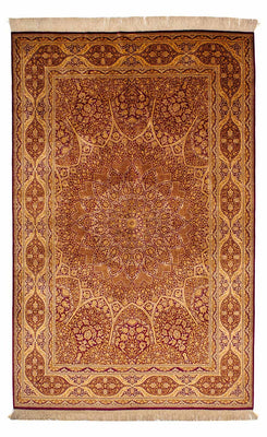 Tappeto di seta - Ghom seta - Premio - 216 x 132 cm - blu scuro
