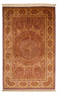 Tappeto di seta - Ghom seta - Premio - 216 x 132 cm - blu scuro