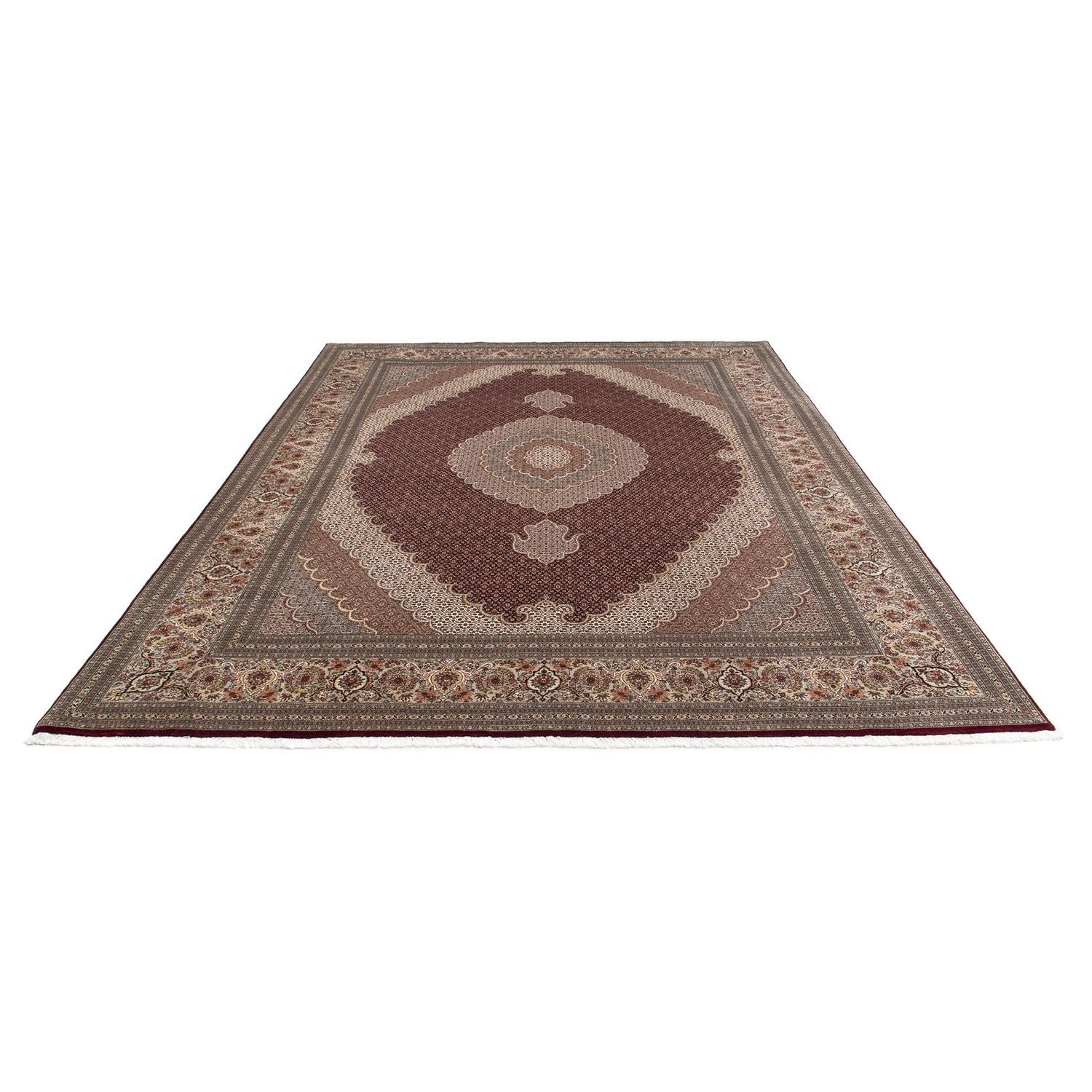 Tappeto Persero - Tabriz - 353 x 253 cm - rosso scuro