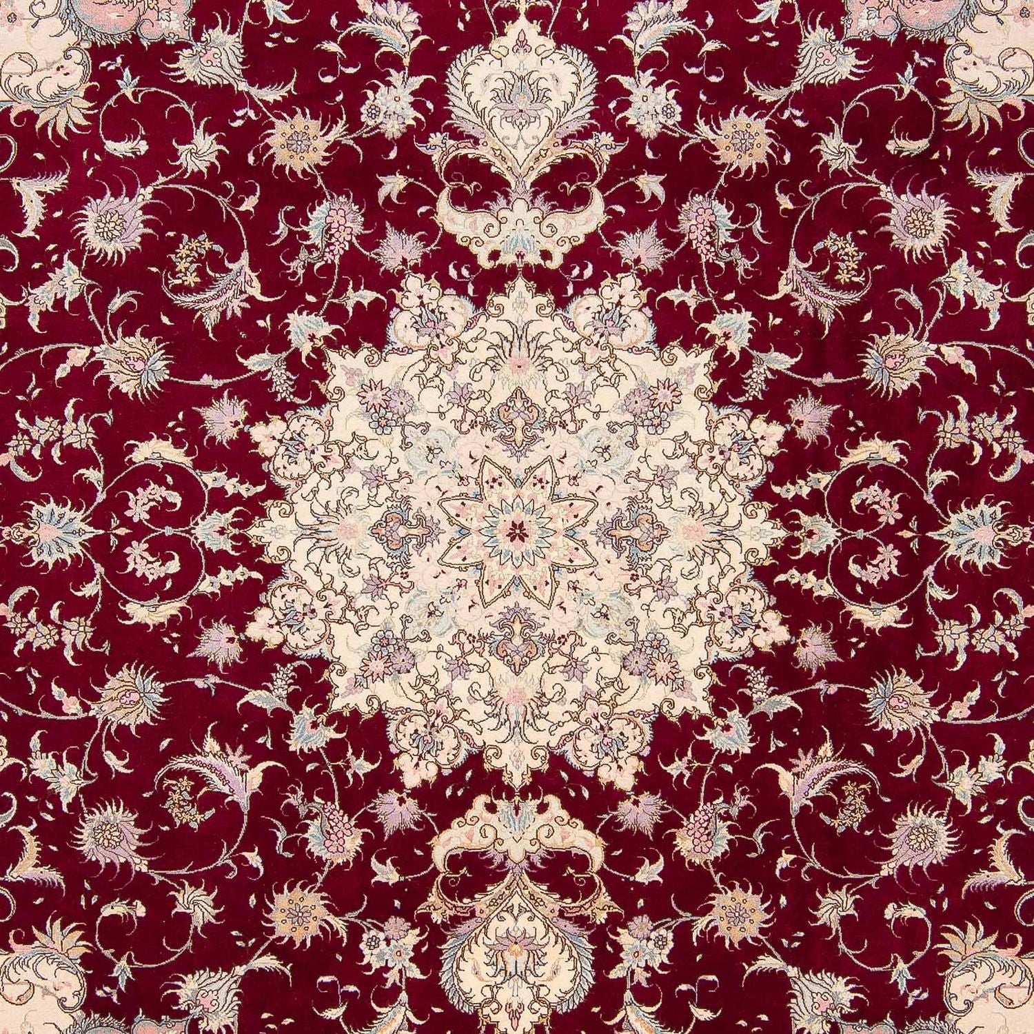 Tappeto Persero - Tabriz - Reale - 293 x 248 cm - rosso scuro